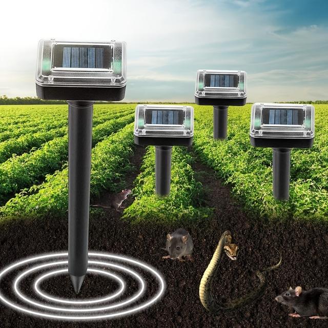 TEMU Outdoor Solar-powered Ultrasonic Insect And Pest Repeller, Using Ultrasonic Vibrations To Deter Mice, , And Pests, Suitable For Yards, Gardens, , Lawns, And Greenhouses.