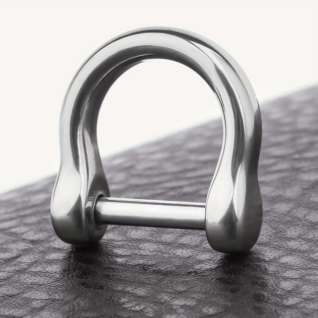 TEMU 1pc D-ring Horseshoe Car Keychain Made Of Pure Titanium, Suitable For Leather Crafts And Wallet Buckles, Wallet Making, Diy Wallet Making