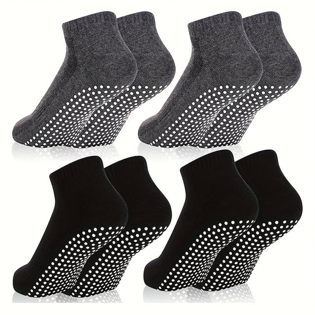 TEMU 4-pack Men's Non-slip Socks With - Toe For Weightlifting, Climbing, Martial Arts Training - Breathable & Comfortable Fitness Socks Suitable For Gym, Yoga, Outdoor Activities