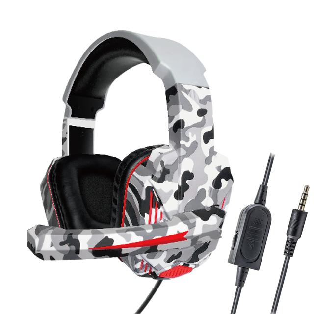 TEMU Auriculares Over-Ear Ligeros de Camuflaje 512 con Aislamiento, Auriculares Gaming con Cable y Controles de Botones Compatibles con PS5, PS4, PC, Mac, Switch y