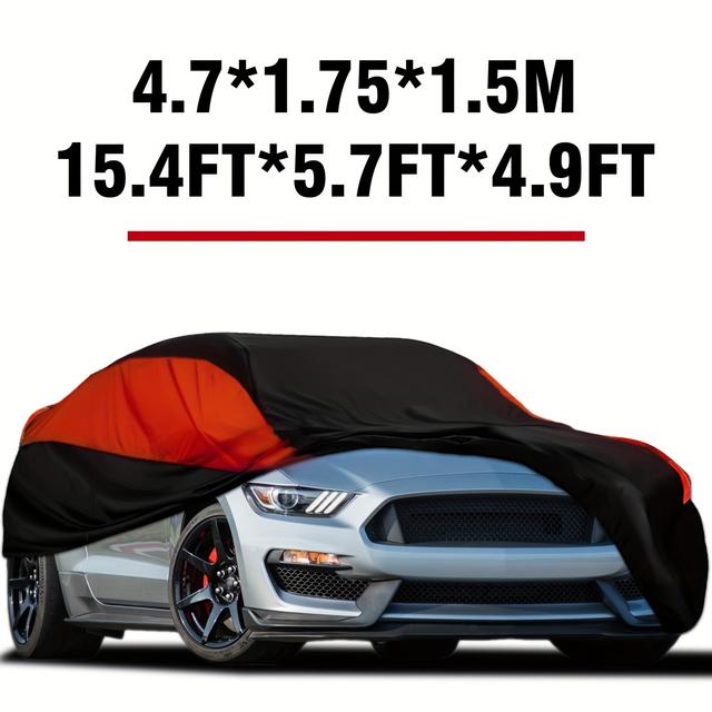 TEMU Uv & Rain Protection Car Cover - Black And Red Colorblock, Fits L/xl/xxl Sedans