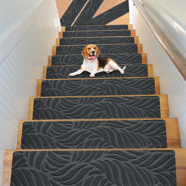 TEMU 7/15pcs Jayfan Carpet Stair Treads Non-slip Safety Steps Suitable For Wood Stairs, Washable Staircase Rug With Adhesive Backing, Fits For Carpeted Stairs, Stairs For & Pets, Install (no Residue)