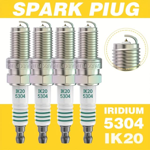 TEMU 4pcs, Iridium Spark Plugs, 5304/ik20, Precision Ignition, For Camry, , Land Cruiser, Previa, Rav4, Sienna, Tundra, , Forester, , Outback, For Nsx, For A4, For , For , For , For