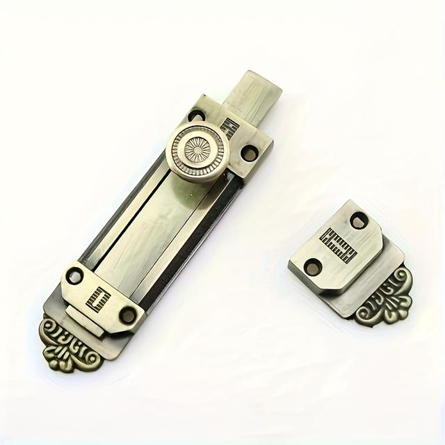 TEMU 1pc Anti-theft - Assembly Window Lock For Doors, Sliding Safety Lock Suitable For Doors And Windows, No Batteries Required, , Polished End, A Safe And Decoration, Sliding Door Hardware