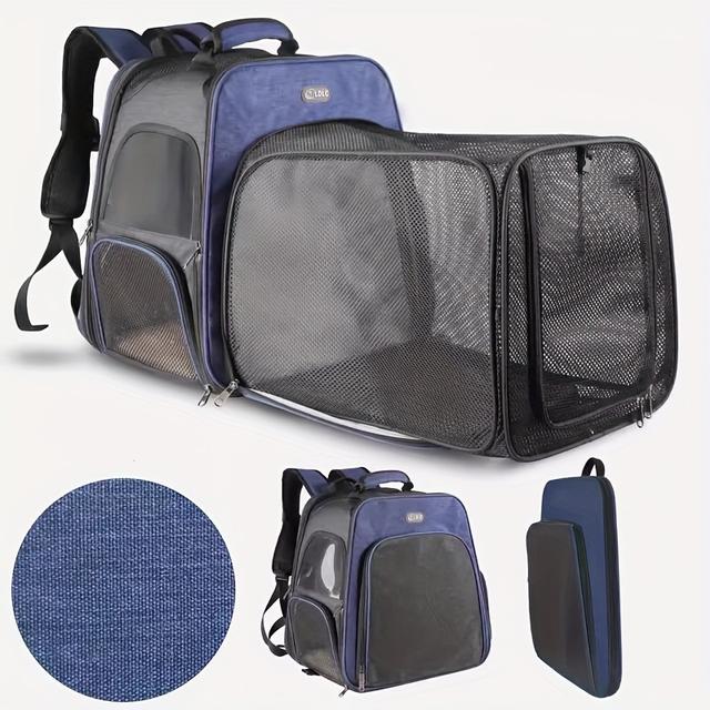 TEMU Sac à Dos Extensible et Pliable pour Animaux de Compagnie - Fermeture Éclair Sécurisée, Polyester , Idéal pour Chats & Chiens en Voyage, Haut de Gamme, Évasion, Tente