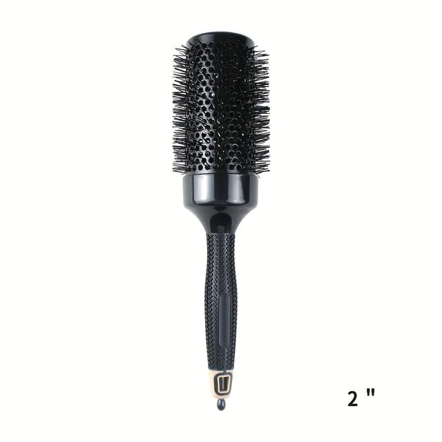TEMU 1pc Professional Black Aluminum Tube Comb Anti-static Hair Comb Roller Comb For Blowing And Drying