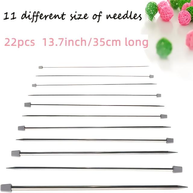 TEMU Juego de agujas de tejer de acero inoxidable, agujas para suéteres, agujas para bufandas
