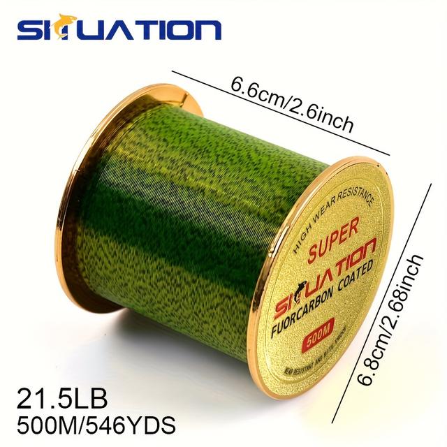 TEMU SIIUATIONA 500m/546YDS Zelená Nylonová Rybářská Šňůra s Tečkováním, Hladká a Odolná Rybářská Šňůra, Odolná Nylonová Šňůra, Nezbytná pro Venkovní Rybaření