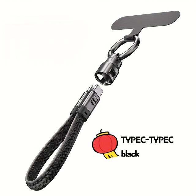 TEMU Kabel Ładowania 2w1 z Breloczkiem do Kluczy, Szybkie Ładowanie 240W dla Typu C – Wysoka Moc i Długotrwałe Ładowanie