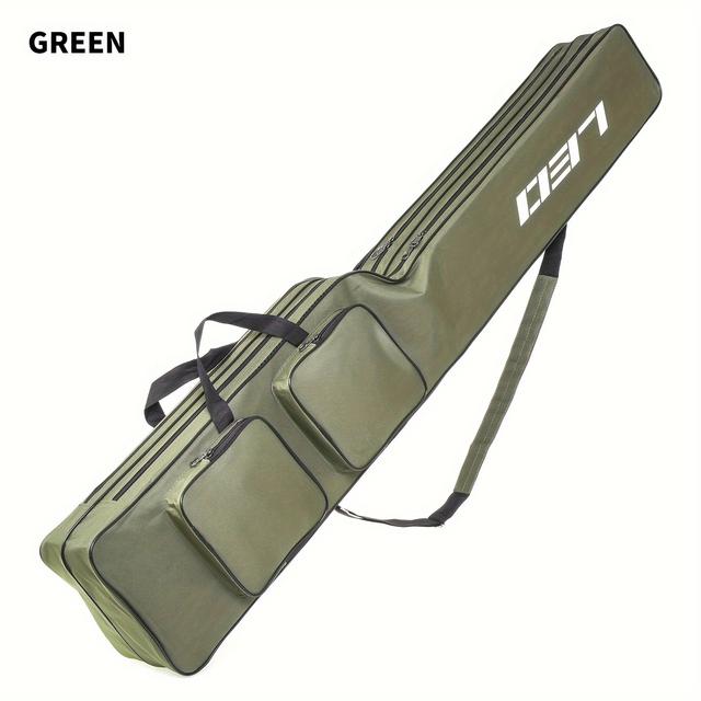 TEMU Leofishing Fishing Tackle Storage Bag 130cm/4.27ft Portable Fishing Rod Reel Organizer Fishing Pole Gear Tool Cases Carrier 2 Layer Large Capacity Travel Fishing Cover Bag, Flying Fishing Rod Bag