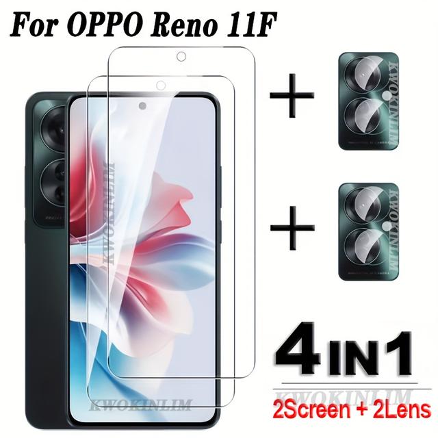 TEMU 4in 1 Hd Tempered Glass Reno11f Screen Protector For Oppo Reno11 F 5g Camera Lens Protective Glass On Reno11 Reno 11f 11 F F11 5g 2024 Glass