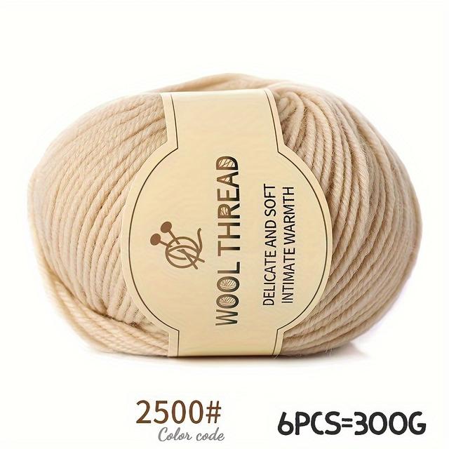 TEMU Vysoce kvalitní cedrová příze střední tloušťky, balení ručně pletených materiálů, pletací výroba, podzimní a zimní módní teplý svetr, svetr, šála, klobouk, klubko příze, 6 ks/balení