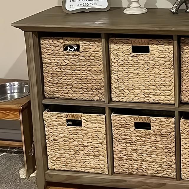 TEMU Faltbare Aufbewahrungskörbe aus Korbmaterial | Klassischer Stil für Zuhause und Büro