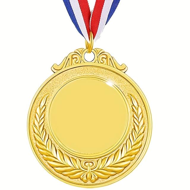 TEMU 1 ชิ้น เหรียญโลหะที่ปรับแต่งได้ - รางวัลการแข่งขันมาราธอนและกีฬาที่ปรับแต่งได้พร้อมริบบิ้นสีทอง, น้ำเงิน และแดง, อัลลอยด์