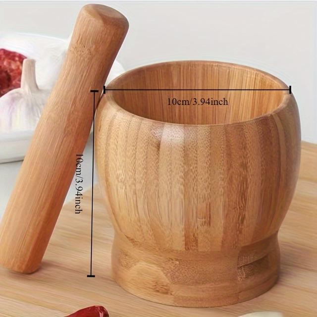TEMU Bamboo Garlic Crusher Artifact Home Garlic Paste Grinder Garlic Crusher Garlic Presser Mortar Garlic Mortar Crusher
