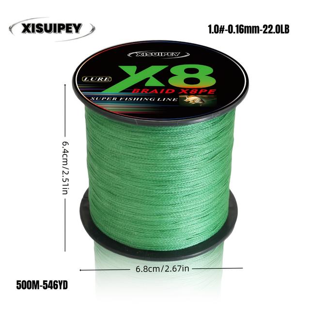 TEMU Wear-resistant Anti-bite Pe Line, 500m/546yd High-strength Braided Fishing Line For Carp, Fly, And Freshwater Fishing – Perfect Gift For
