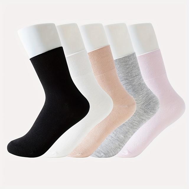 TEMU 5 Pairs Of Diabetic Socks, Comfortable And Breathable, Knitted Polyester Fabric, And Pregnant Women, Perfect Gift, Bearing The Of Care