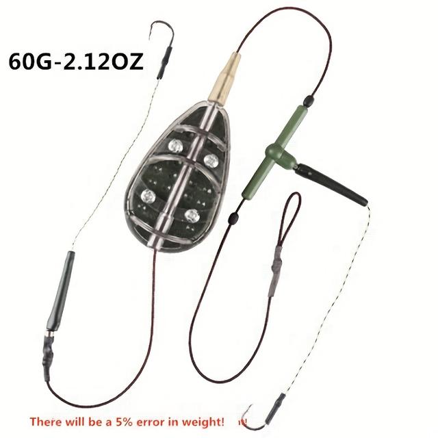 TEMU Ftk 30g/1.06oz-100g/3.53oz Carp Fishing Bait Cage Stainless Hook Wire Swivel With Hooks Feeder For Carp Fishing Tackle