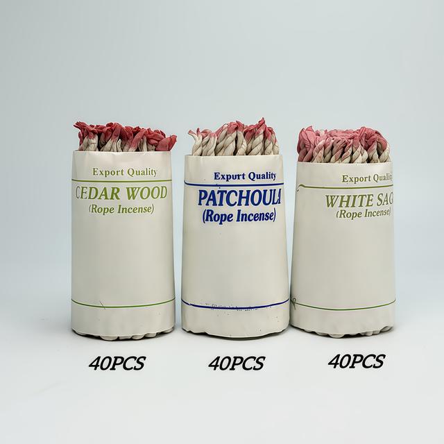 TEMU 120pcs Himalayan Rope Incense Set - Handmade Sage, Patchouli & Fragrance, Ideal For Meditation, Yoga, Air Purification, And Home Decor, Perfect For, Incense For Meditation