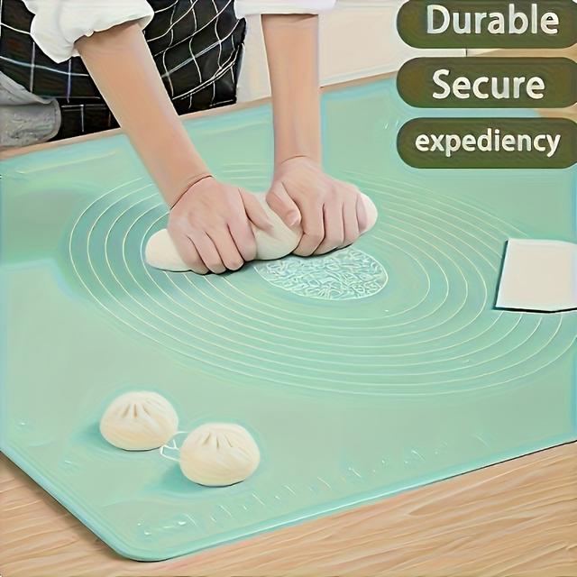 TEMU 4-season Ultra-thick Silicone Dough Mat, 50.04 X 39.88cm, Bpa Free Non Sticky With Anti Slip Surface For Kitchen Countertop Bakery And Restaurant Pizza & Cake Pastry Prep