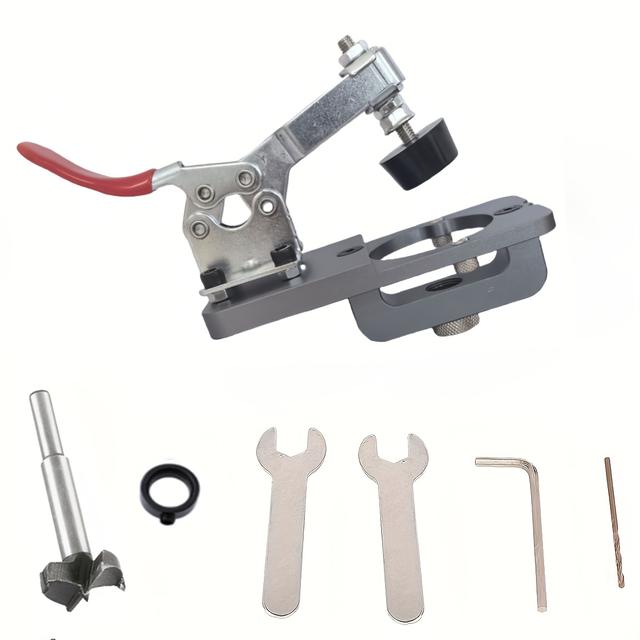 TEMU 1pc 3.5cm Hidden Hinge Drilling Jig Tool For Woodworking, Door And Cabinet Hole Locator