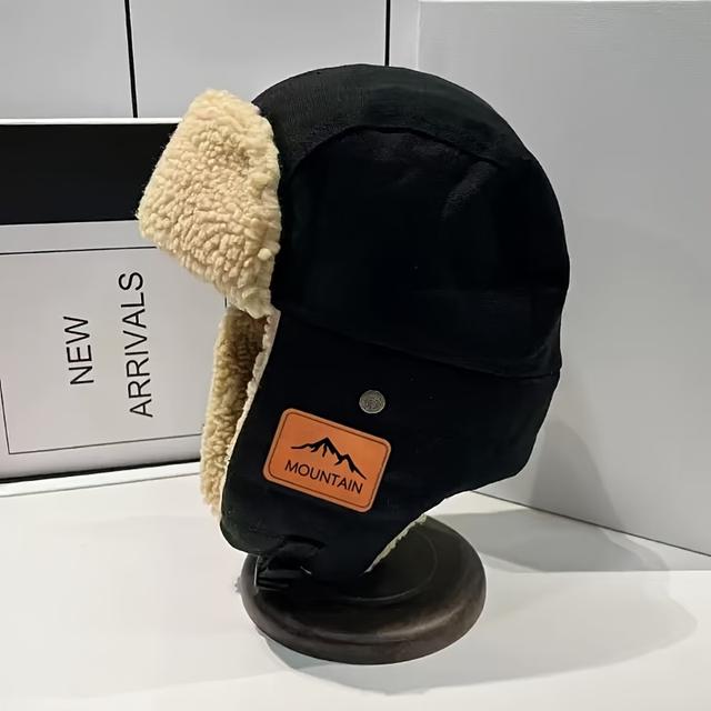 TEMU Winter -lined Thickened Hat, Fashionable Unisex Skiing And Mountaineering Beanie, Ideal Gift
