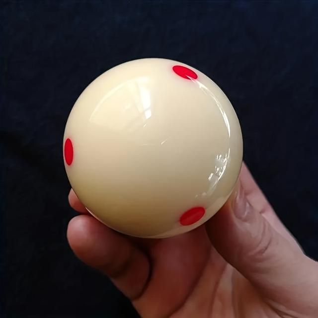 TEMU Super Cue Ball With 6 Red Dots, Resin Billiard Practice Training Ball, Universal For - Single Pack