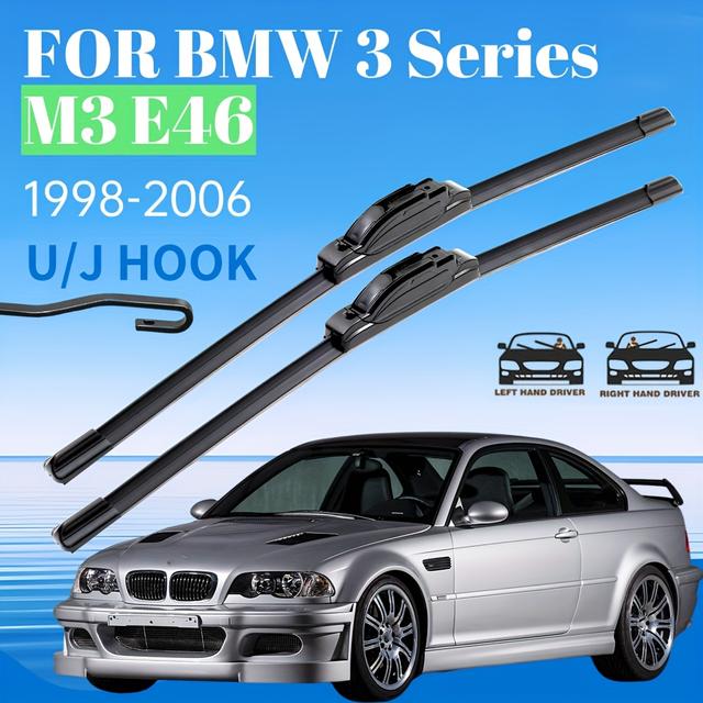 TEMU Windshield Wiper Blade Set For M3, Suitable For Models From 1998 To 2006, Includes 22" And 20" For Right-hand And Left-hand Drive