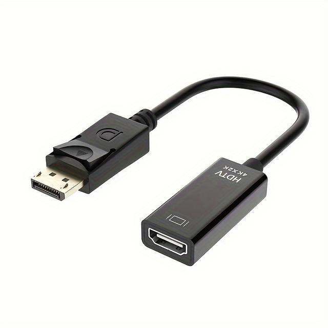 TEMU 4k Displayport To Hdtv Compatible Adapter Converter, Male Dp To Female Hd Tv Cable Adapter For Video And Audio From Pc To Tv.
