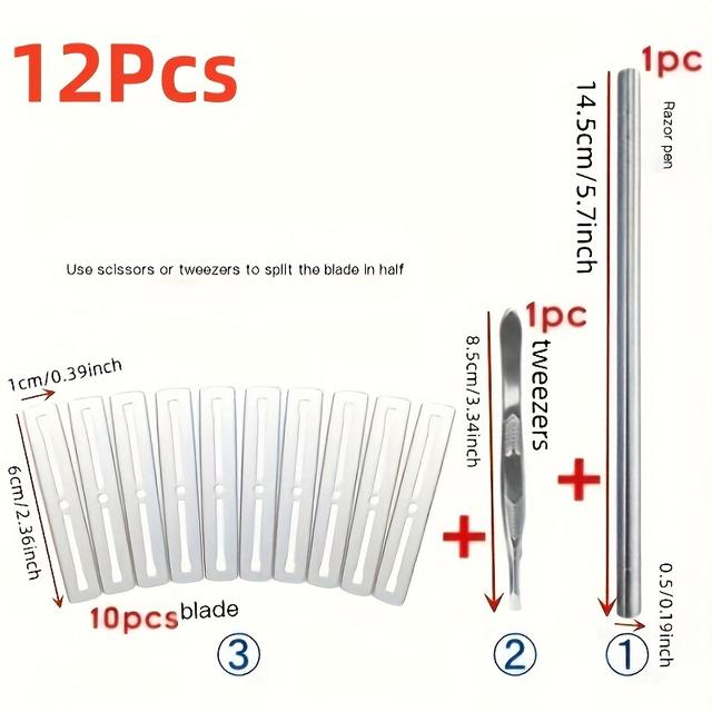 TEMU 12/22pcs Hair Head Scratches Men's Hair Style Razor Pen Barber Razor Set