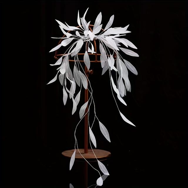 TEMU Sheer Headband Hair Clip Adjustable Princess Handmade Hanfu Photo-ready Hair Accessory For With High-quality Textile Fiber, And Beautiful