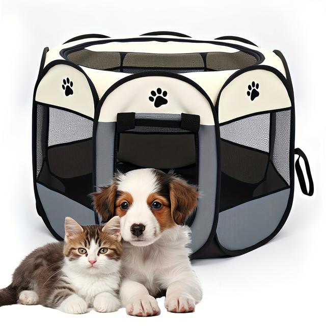 TEMU Portable Cat Pen Dog House Portable Folding Outdoor Travel Tent Outdoor Easy Assemble Dog Cages Cat Fences