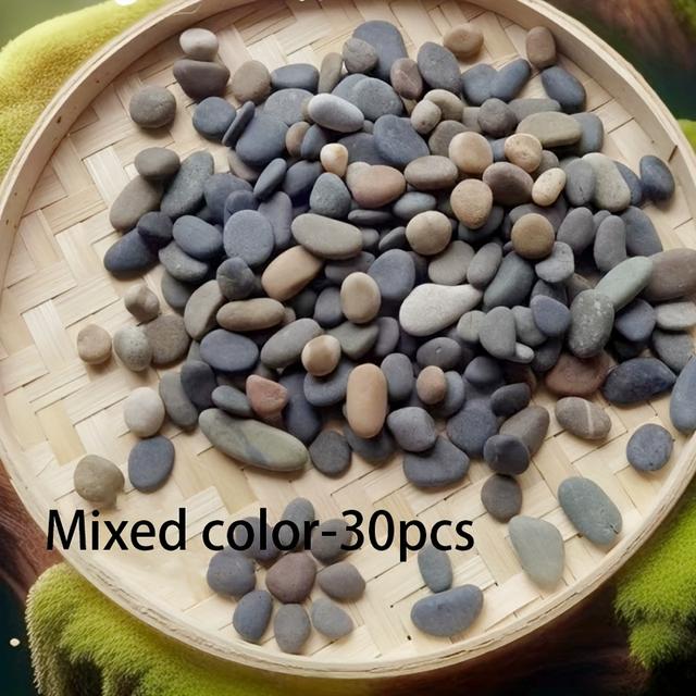 TEMU 30 Smooth Flat Stones For Painting, In Sizes, Perfect For Art Decoration, Crafts, And Aquarium Decor, As Well As Rock Painting