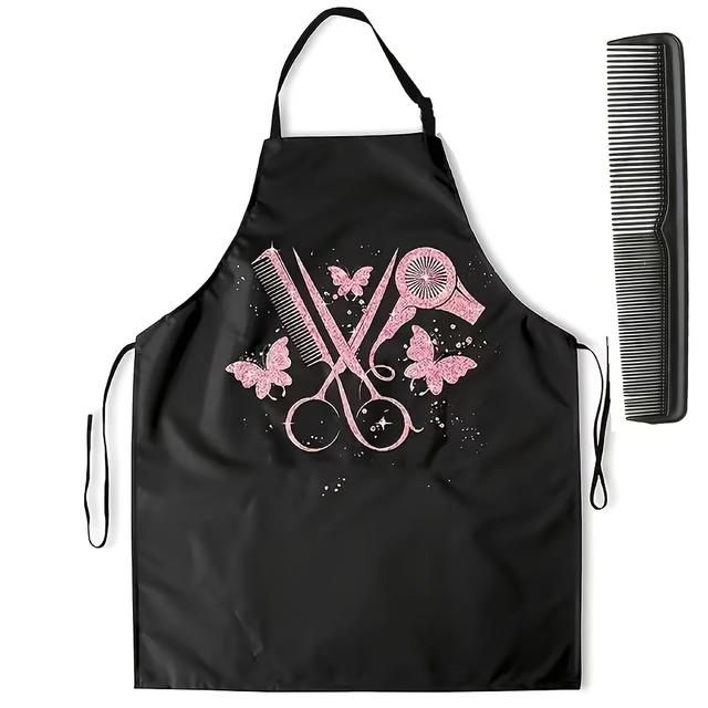 TEMU 2pcs Set (cape + Comb). High-quality Barber Apron Designed For Professional Salons, Stylists And Hairdressers, Suitable For All Hairstyles.