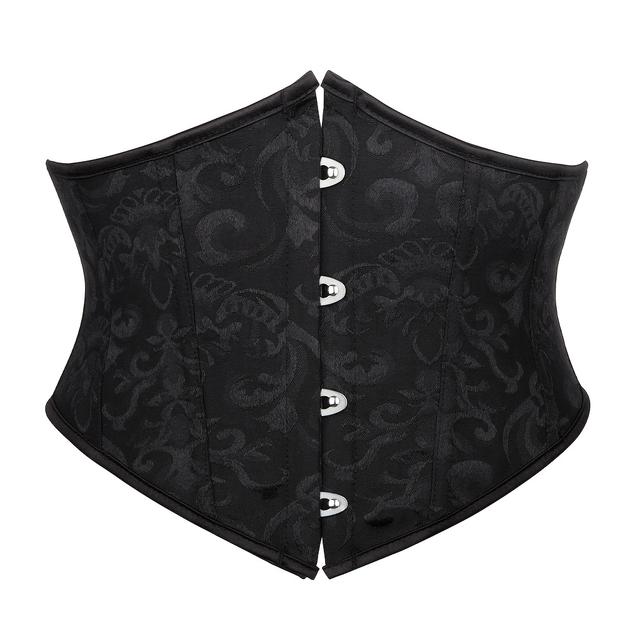 TEMU Cinturón corsé de encaje jacquard de estilo corte francés varillas y trasero, faja de cintura única