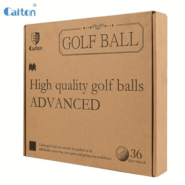 TEMU Balles de Golf Caiton, 36 pièces, Noyau à 2 Couches, 332 Taches d'Eau, Ajoute Plus de 40 de Distance, Faible Rotation, , Vol Précis