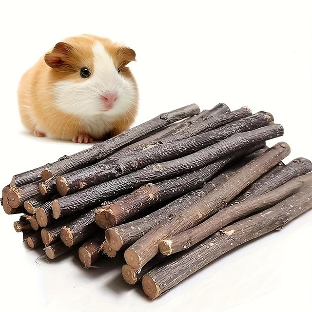 TEMU 100 جرام عصا تفاح طبيعية لعبة مضغ للحيوانات الصغيرة، عصا فرع تفاح لعبة خشبية للمضغ للحيوانات الأليفة الصغيرة، مناسبة للأرانب والهامستر والسناجب، لعبة مضغ صحية للأرانب