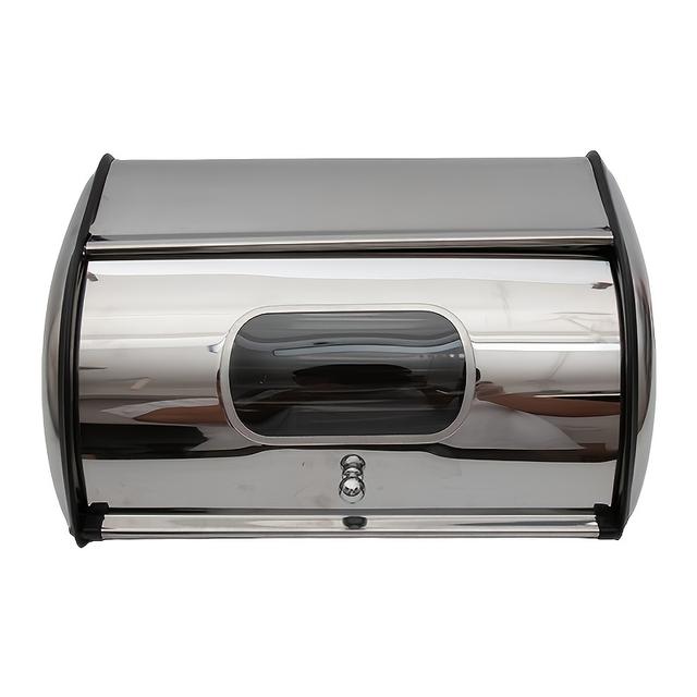 TEMU Küchenbrotbox, Metall-Trommel-förmiger Brotbehälter, Küchenaufbewahrungsorganizer, Schreibtisch-Aufbewahrungsbox