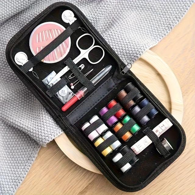 TEMU Colorful Sewing Tool Kit, Travel Sewing Set, Suitable For Small Repairs, And Craft Supplies, Canvas Material, Sewing Project Kit, Portable, Exquisite Gift