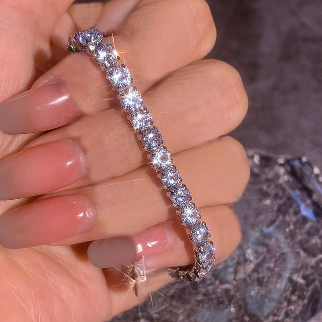 TEMU 's And Women's Hip-hop With Shiny Cubic Zirconia.