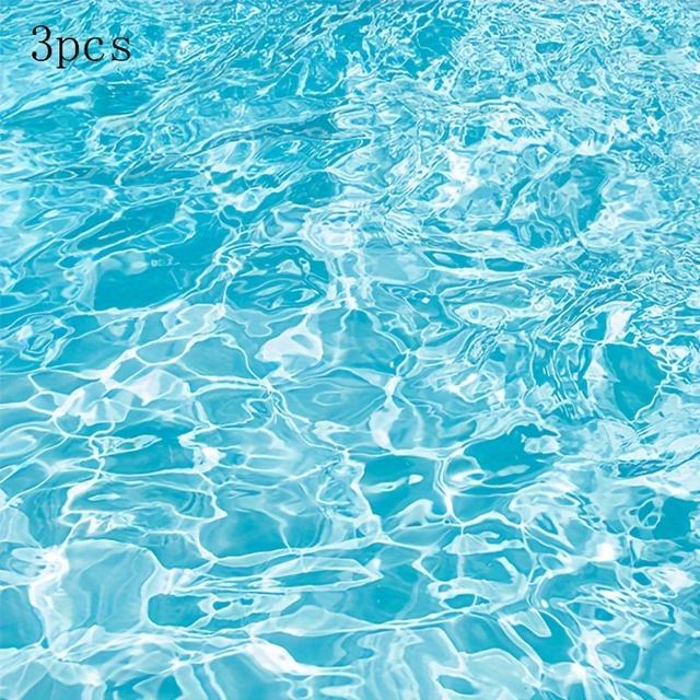 TEMU 3 Stk. Architekturmodell-DIY-Materialien, DIY-Handgemachte Wasserwellen-Papieraufkleber für Mikrolandschaften im Freien, selbstklebendes Papier für simulierte Wasserlandschaften