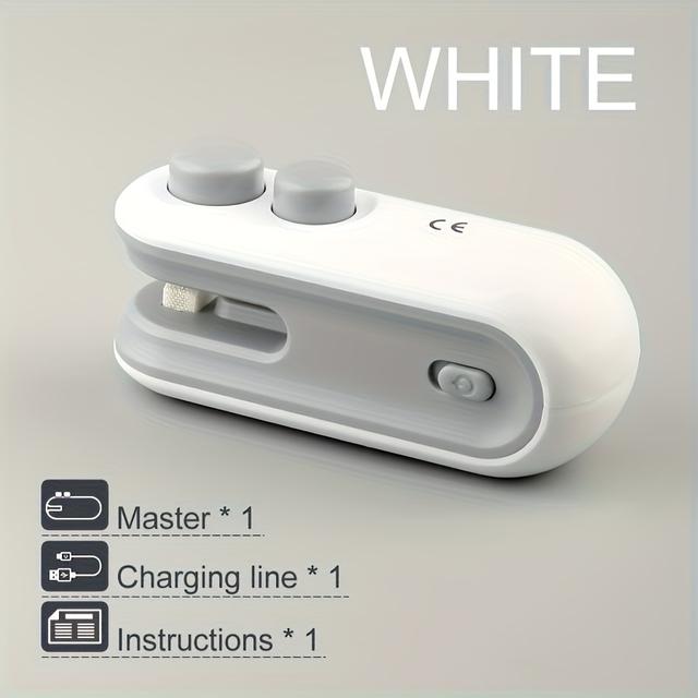 TEMU Usb Home Sealer, Snack Sealing Machine With Lithium Battery, Portable Handheld Plastic Sealer With Magnetic Function, Comes With Charging Cable