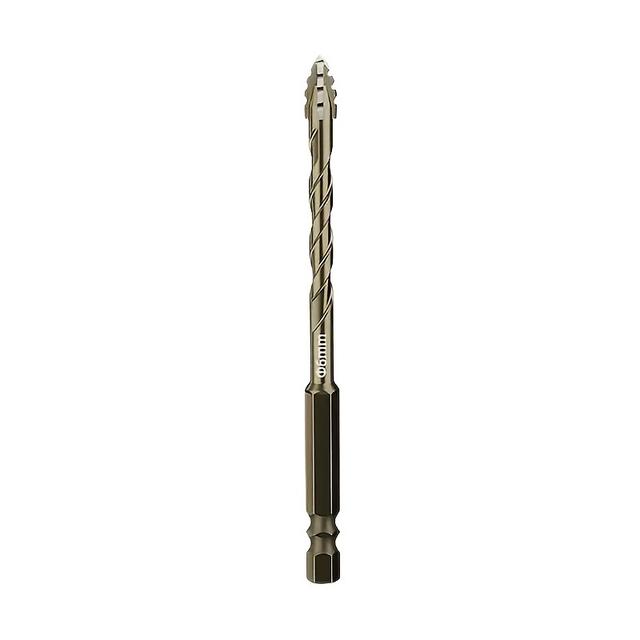 TEMU Four-tooth Serrated Drill Bit - Durable Steel, Hex Shank, Design. Suitable For Drilling In Tiles/cast Iron/concrete. Essential For Diy And Professional Construction