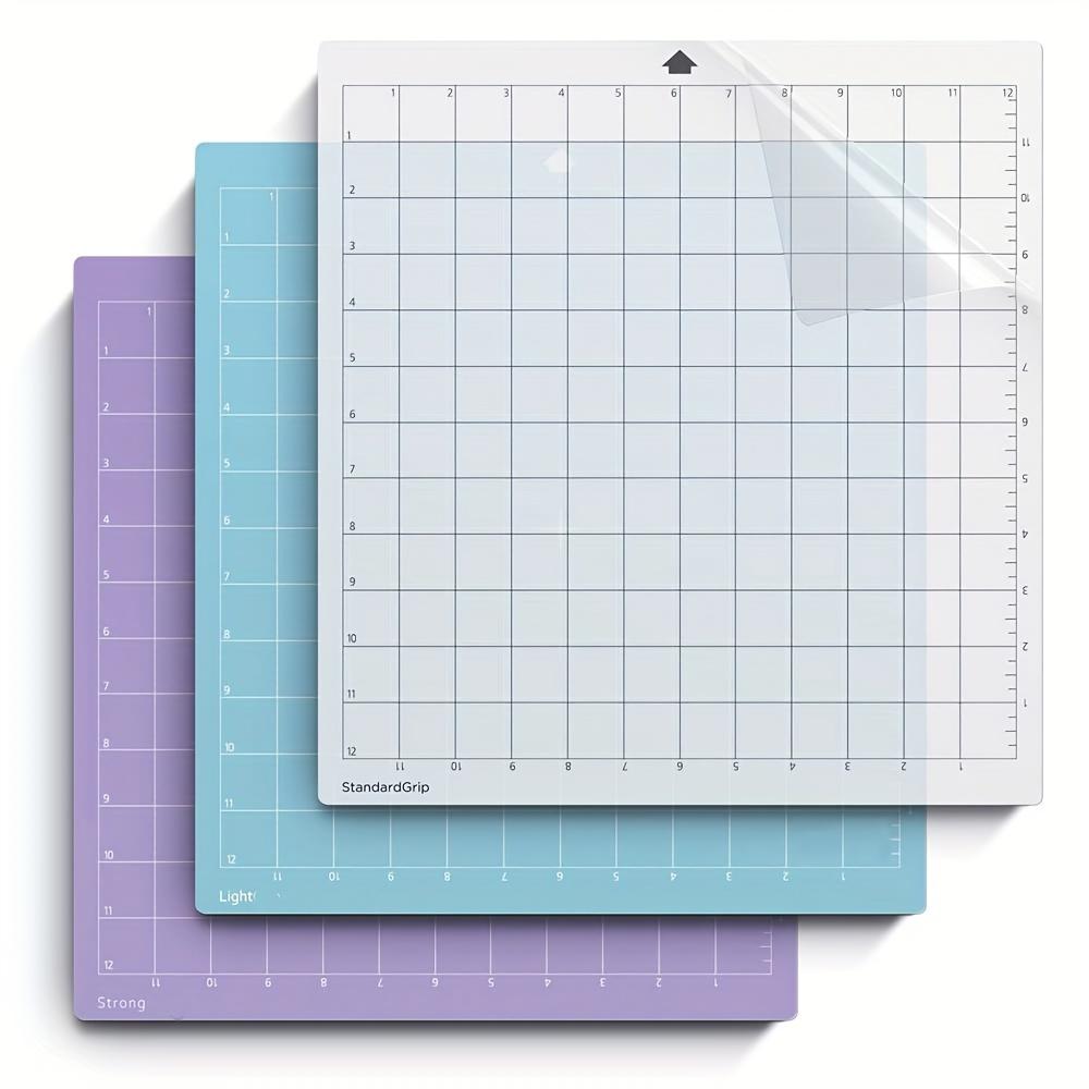 TEMU 3pcs Cutting Mat For Silhouette /3/2/1, (sizes: 12in X 12in, 3 Mats-standard, Light, Strong) Standard Adhesive Sticky Quilting Cut Mats Replacement Additions For