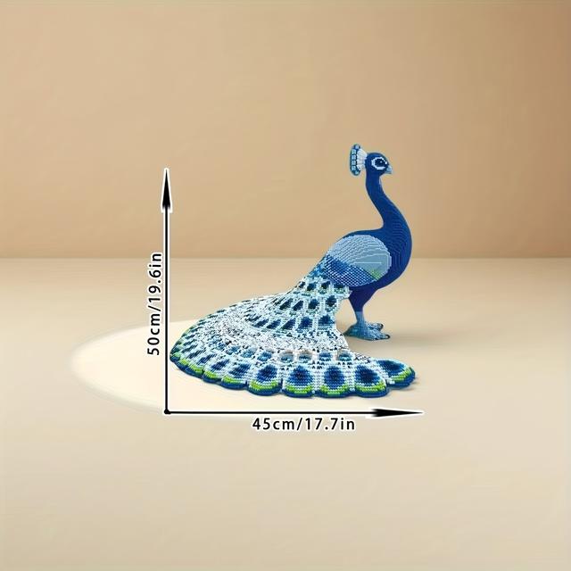 TEMU 14200 Stück Pfau Bausteine Modell 50cm Tier Kreatives Ornament und Raumdeko Geburtstag/Halloween/Valentinstag/Weihnachten/Neujahr Festival Geschenk Kein Erforderlich
