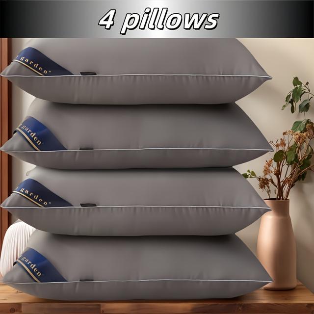 TEMU 4pcs Set High Elasticity Inserts, Home Use Adult Pillows, Washable Neck Support Pillows, Non-collapse Cervical Spine Core 48x74cm, Whole Head Pillow Insert For Homestays