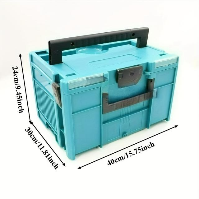 TEMU A 12/15/16-inch Tool Storage Box With Large Plastic Handles, Featuring A Secure Locking Mechanism. In Sizes To Your Needs
