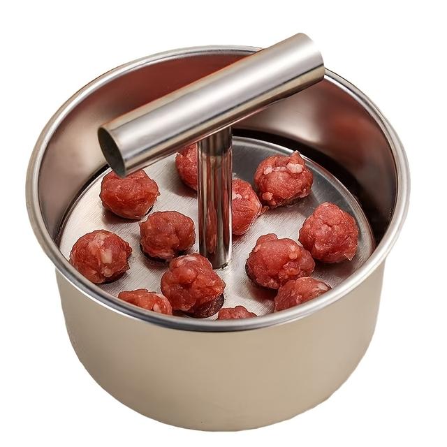 TEMU 1pc Stainless Steel Meatball Maker, 6-hole Diy Meatballs, Fish Balls, Potato Balls, Vegetable Balls, & Ice Cream - Suitable For Home And Tools, Durable Modern Cooking Utensil