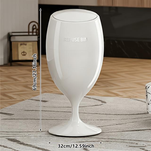 TEMU Kreativer Luxus-Weinglas-Mülleimer für den Haushalt, geeignet für Wohnzimmer Schlafzimmer, mit großem Fassungsvermögen Doppeleimer-Design