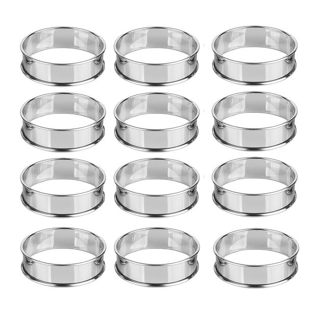 TEMU حلقة مافن إنجليزي مقاس 2.56 بوصة (حوالي 6.5 سم)، قالب حلقة طعام للطبخ، قالب حلقة بوق دائري مناسب لطبخ المافن الإنجليزي والفطائر والتخييم والفطور الداخلي والsandwich والبرجر